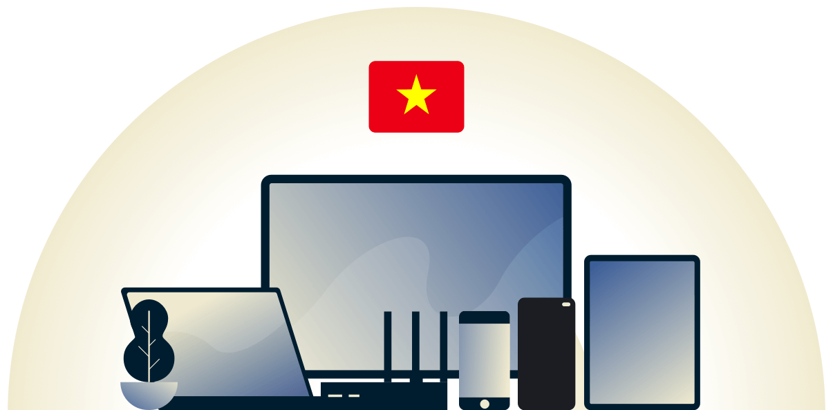 Vietnámi VPN, amely számos eszközt véd.
